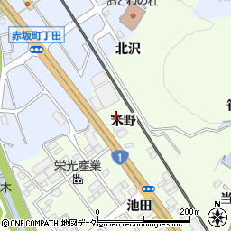 愛知県豊川市御油町（米野）周辺の地図