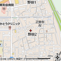 大阪府高槻市野田2丁目周辺の地図