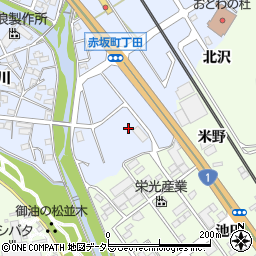 愛知県豊川市赤坂町（丁田）周辺の地図