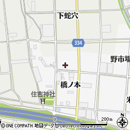 愛知県豊川市六角町橋ノ本周辺の地図