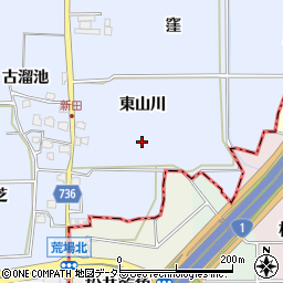 京都府八幡市内里東山川周辺の地図