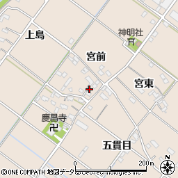 愛知県西尾市花蔵寺町宮前26周辺の地図
