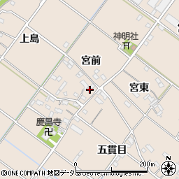愛知県西尾市花蔵寺町宮前25周辺の地図