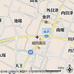 愛知県豊川市金沢町金山7-1周辺の地図