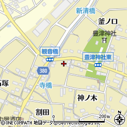 愛知県豊川市豊津町神ノ木229周辺の地図
