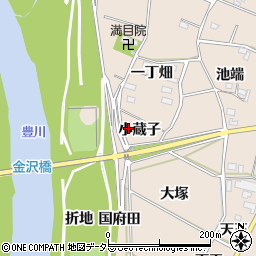 愛知県豊川市金沢町（小蔵子）周辺の地図