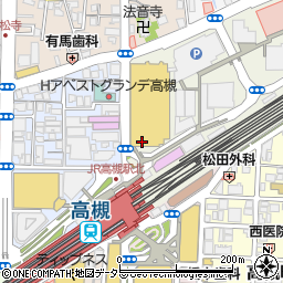 ハートフルクローバー高槻阪急店周辺の地図