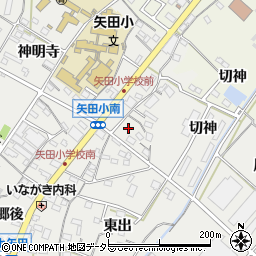 愛知県西尾市上矢田町北野周辺の地図
