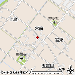 愛知県西尾市花蔵寺町宮前23周辺の地図