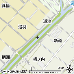 愛知県西尾市新在家町上追羽周辺の地図