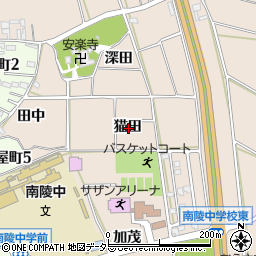 愛知県常滑市苅屋猫田周辺の地図