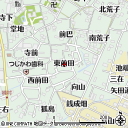愛知県西尾市楠村町東前田周辺の地図
