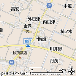 愛知県豊川市金沢町南畑周辺の地図
