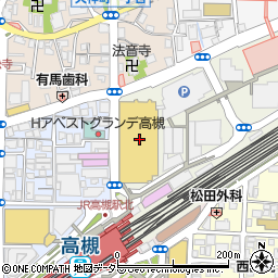 若菜屋・栗阿彌　西武高槻店周辺の地図