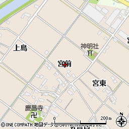 愛知県西尾市花蔵寺町宮前周辺の地図