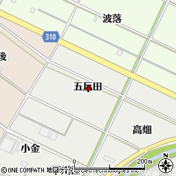 愛知県西尾市善明町五反田周辺の地図