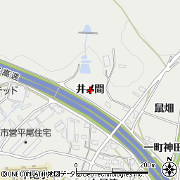 愛知県豊川市平尾町井ノ間周辺の地図