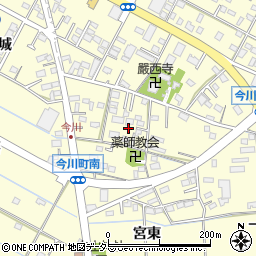 愛知県西尾市今川町仲屋敷周辺の地図