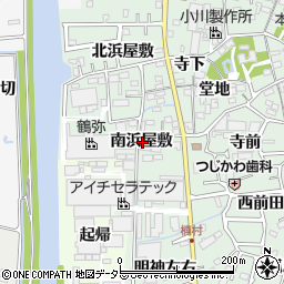 愛知県西尾市楠村町南浜屋敷周辺の地図