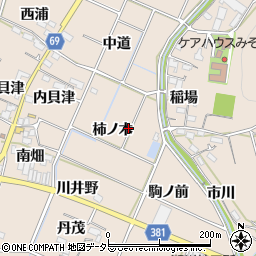 愛知県豊川市金沢町（柿ノ木）周辺の地図