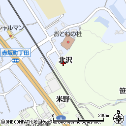 愛知県豊川市御油町北沢周辺の地図