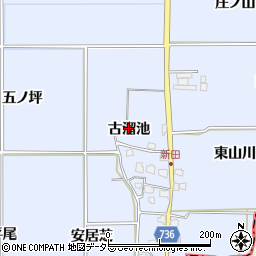 京都府八幡市内里古溜池周辺の地図