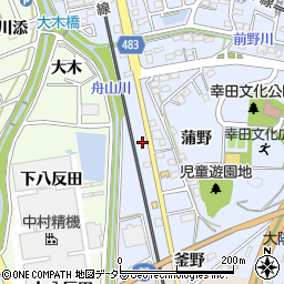 愛知県額田郡幸田町芦谷畔杭瀬周辺の地図