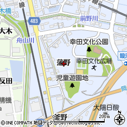 愛知県額田郡幸田町芦谷蒲野周辺の地図