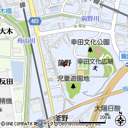 愛知県幸田町（額田郡）芦谷（蒲野）周辺の地図