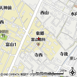 愛知県西尾市富山町東郷周辺の地図