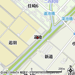 愛知県西尾市深池町道池周辺の地図