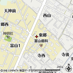 愛知県西尾市富山町周辺の地図