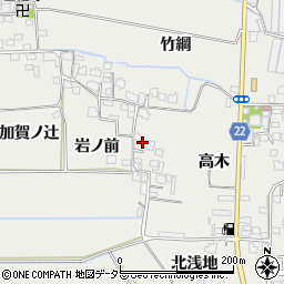 京都府八幡市岩田高木周辺の地図
