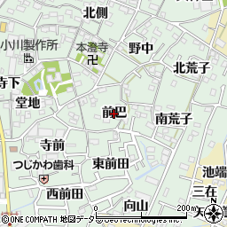 愛知県西尾市楠村町（前巴）周辺の地図