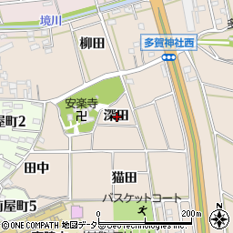 愛知県常滑市苅屋深田周辺の地図