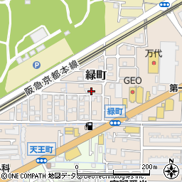 大阪府高槻市緑町周辺の地図