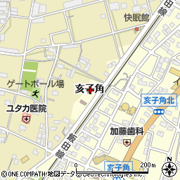 愛知県豊川市一宮町亥子角周辺の地図
