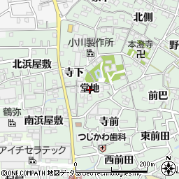 愛知県西尾市楠村町堂地周辺の地図