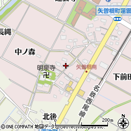 愛知県西尾市矢曽根町（一本木）周辺の地図