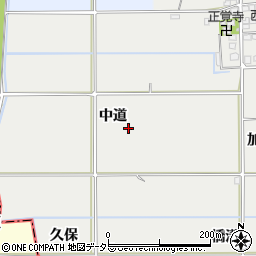 京都府八幡市岩田中道周辺の地図