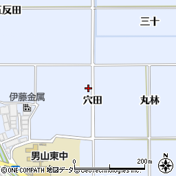 京都府八幡市内里穴田周辺の地図