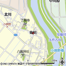 愛知県西尾市小焼野町東川周辺の地図