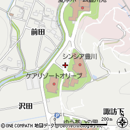 愛知県豊川市平尾町諏訪下周辺の地図