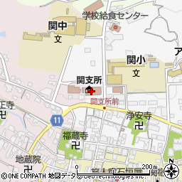 関小学校区学童保育所周辺の地図