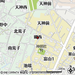 愛知県西尾市富山町郷西周辺の地図