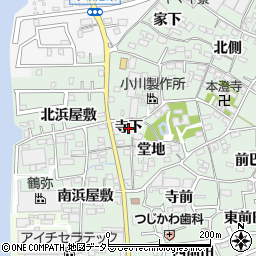 愛知県西尾市楠村町（寺下）周辺の地図