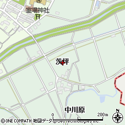 愛知県西尾市平原町茨坪周辺の地図