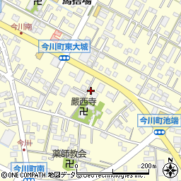 愛知県西尾市今川町御堂東61周辺の地図