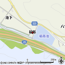 愛知県額田郡幸田町荻稲基周辺の地図