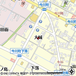愛知県西尾市今川町（大城）周辺の地図